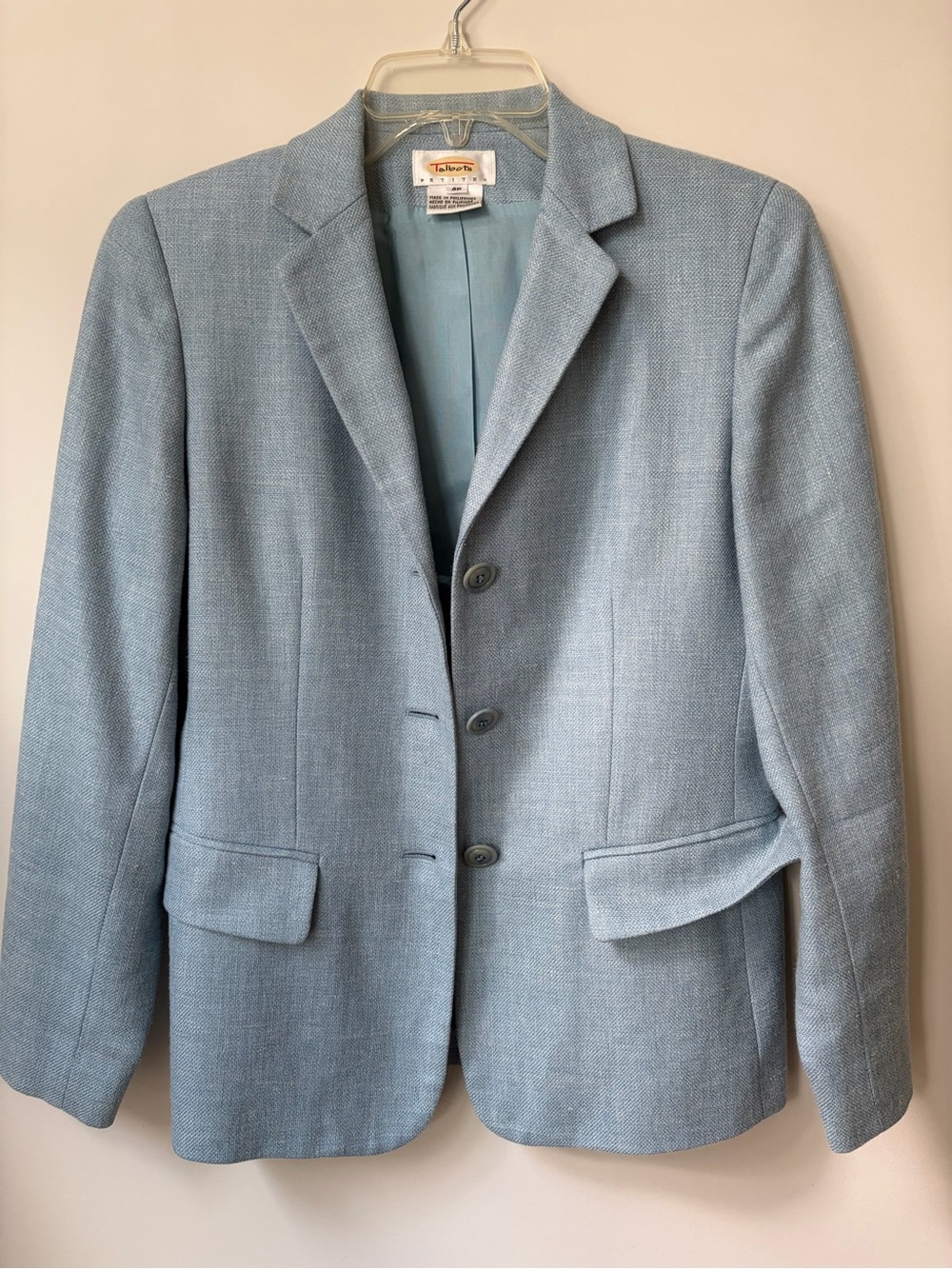 Talbots Women's Blue Tailored Blazer Single-Breasted wool,silk,linen blend sz 6P